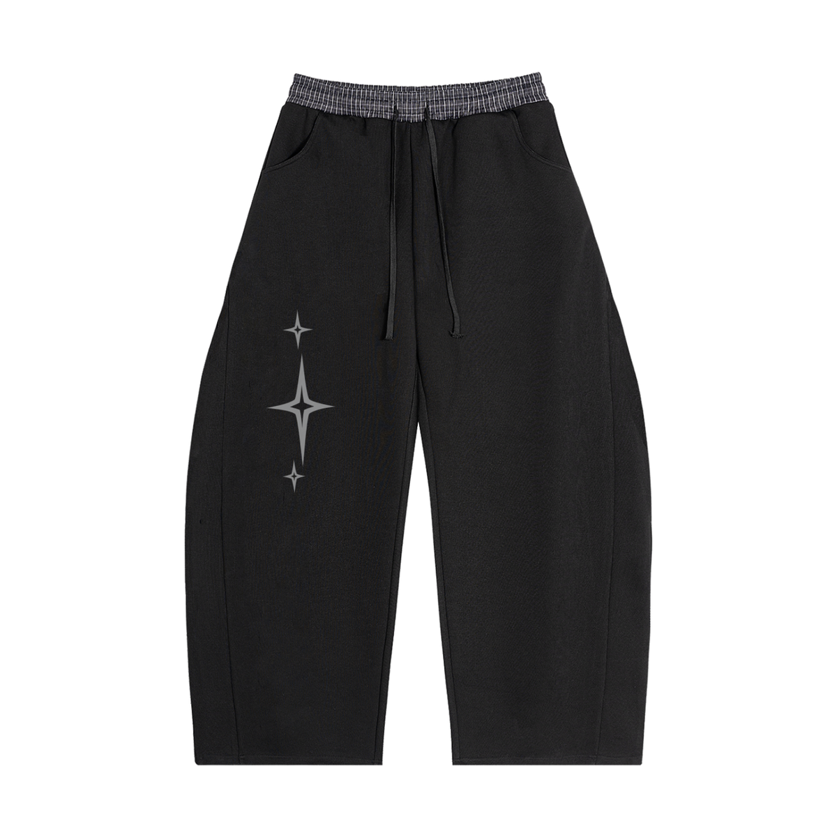 Plaid Waistband Barrel Sweatpants